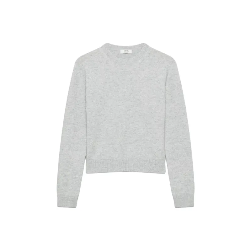 ARITZIA Cashmere Bare Cashmere Crew Cashmere Sweater Women's Heather Chrome-0
