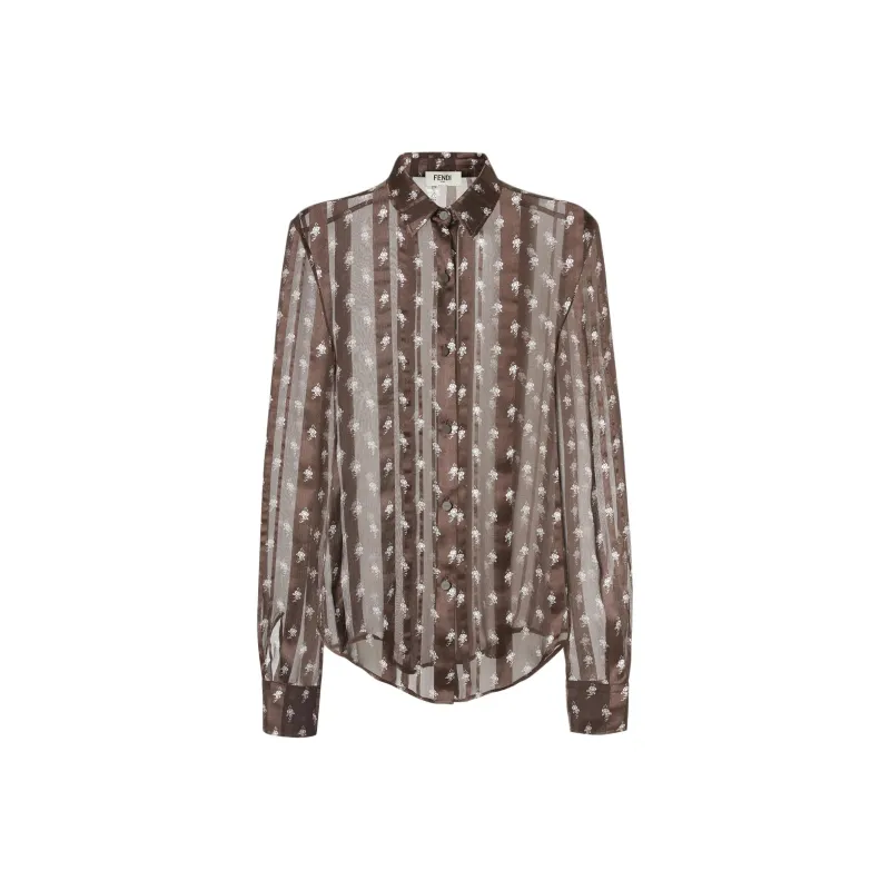 FENDI Floral Printed Semi Sheer Shirt-0