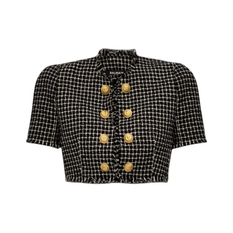 BALMAIN Tweed Cropped Jacket-0