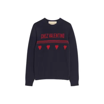 Valentino SS25 Chez Valentino Sweater Men's Blue Red