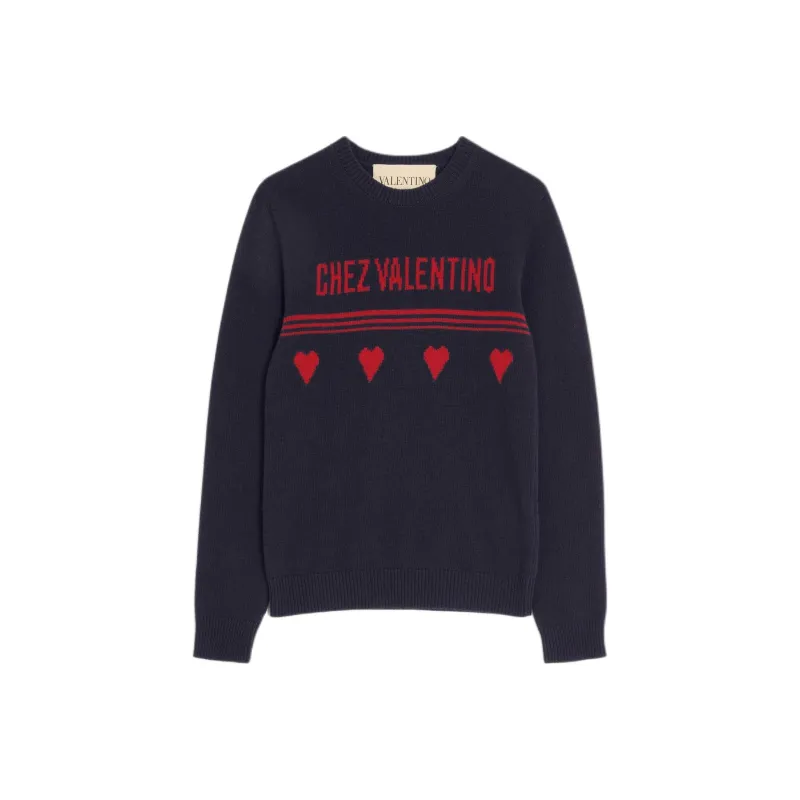 Valentino SS25 Chez Valentino Sweater Men's Blue Red-0