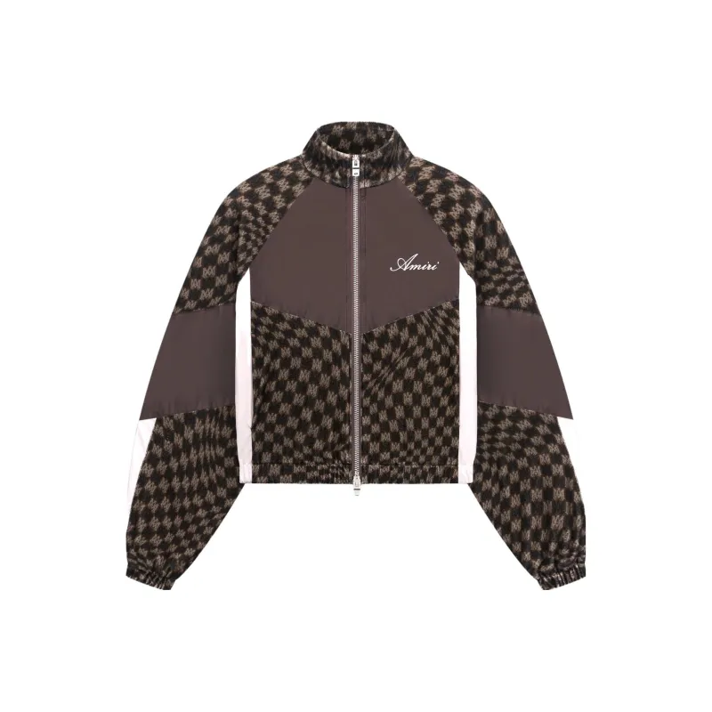 AMIRI Retro Zip Up Track Jacket 'Brown/Multicolor'-0