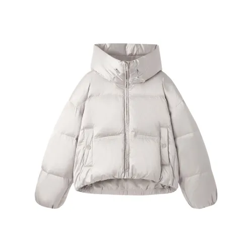 LEDIN Down Jackets LR-03-Logo Women's Light Gray