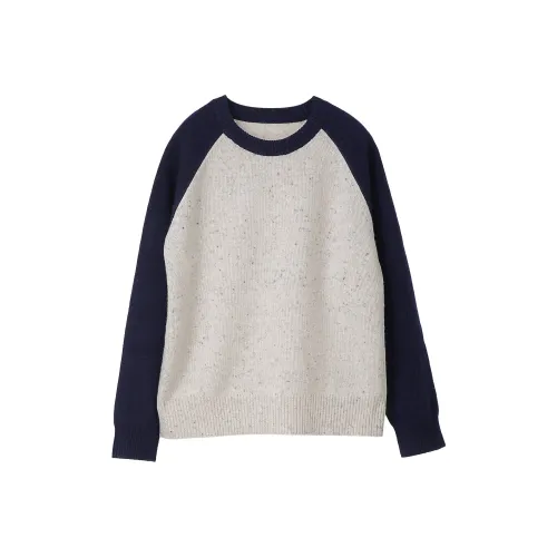 Fstudio Fall And Winter Korean Petite Multicolor Top 100% Wool Round Neck Knitwear Women's