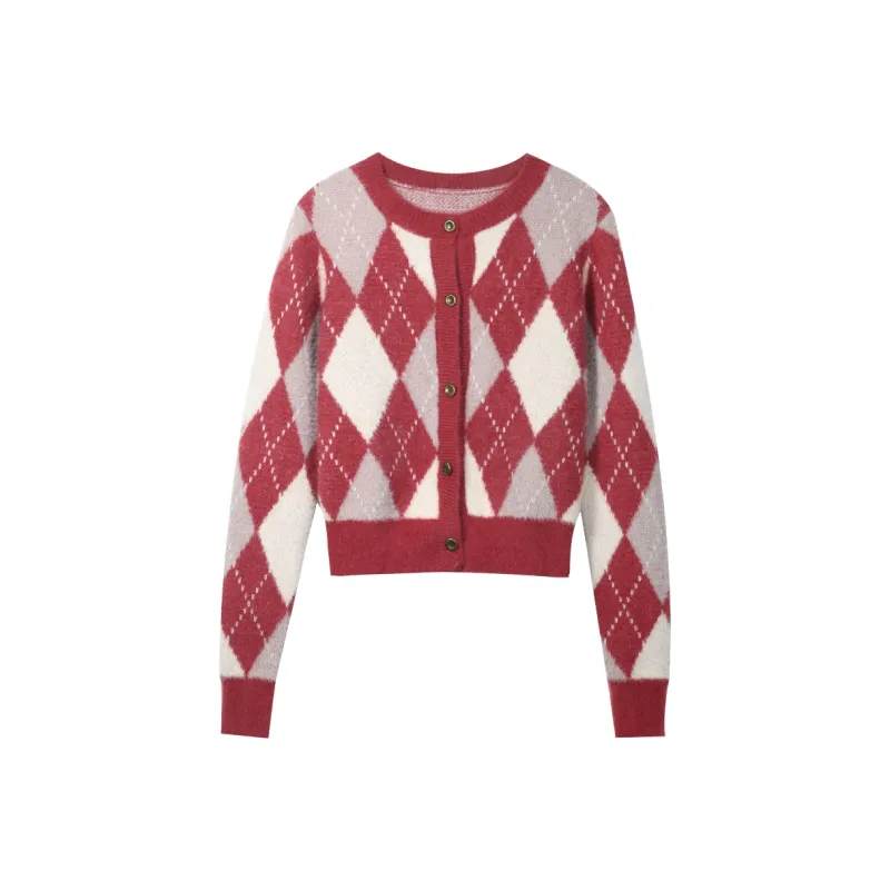 MISHOW Knitwear Women's Vintage Red Plaid-0
