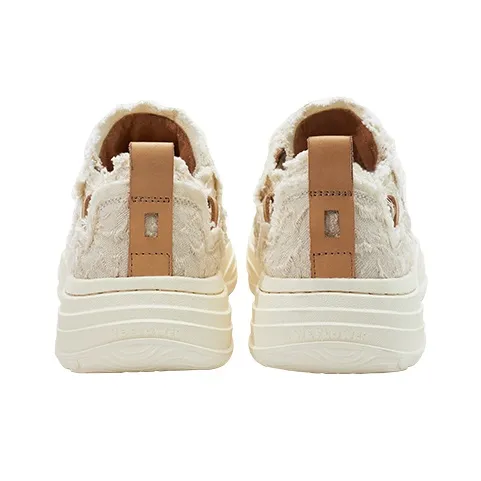 WE FLOWER Low Top Skateboard Shoes Unisex Pearl White-4