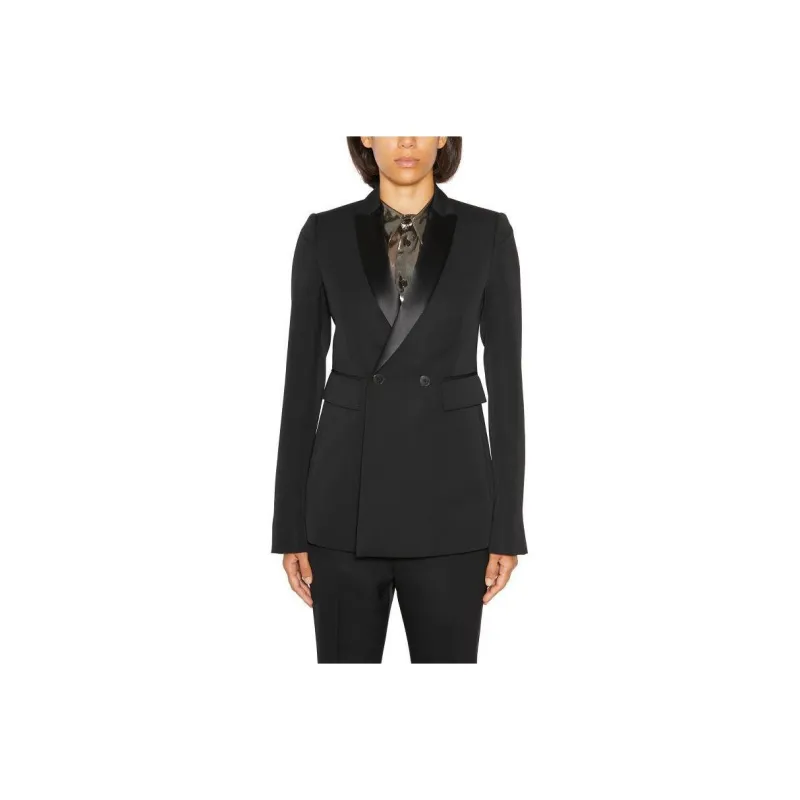 SAPIO Satin Lapel Double-breasted Blazer-0