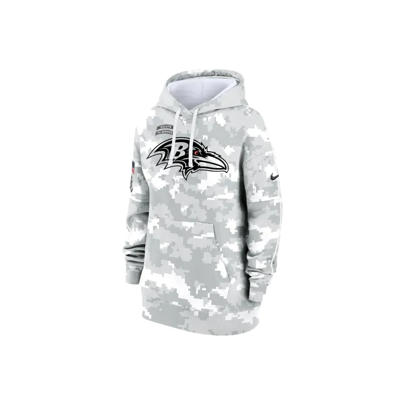 Nike Baltimore Ravens Salute To Service Primary Edge Club Women's Nike Nfl Pullover Hoodie-0