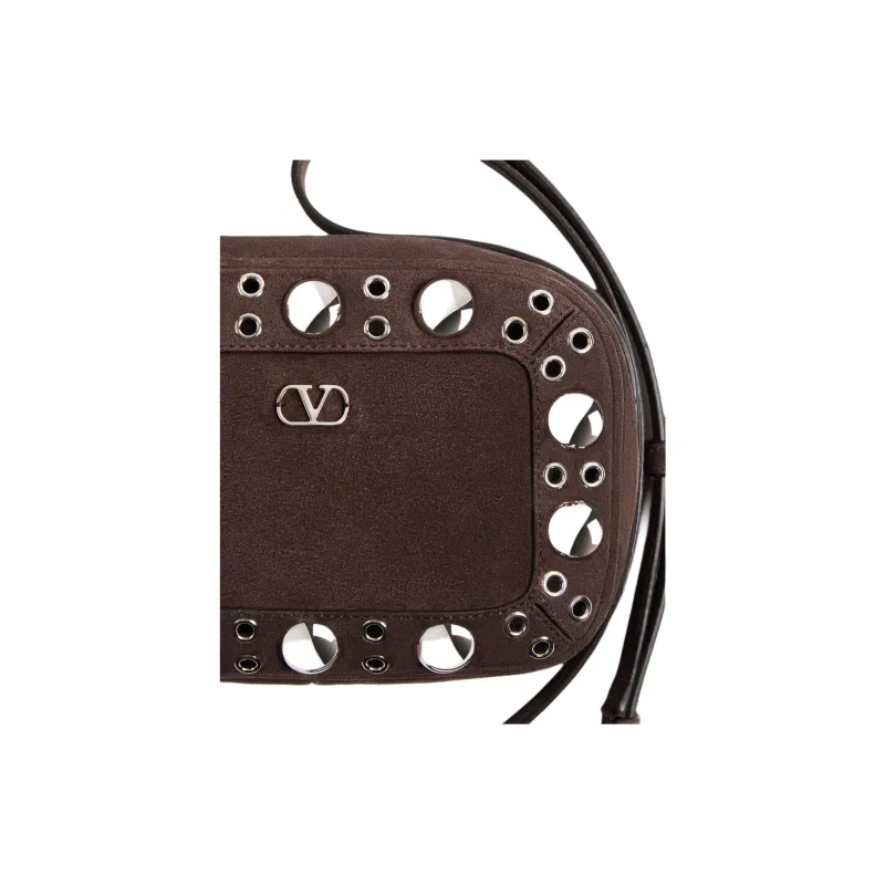 Valentino GARAVANI Suede Crossbody Bag, Shoulder Bag Men's Brown-5