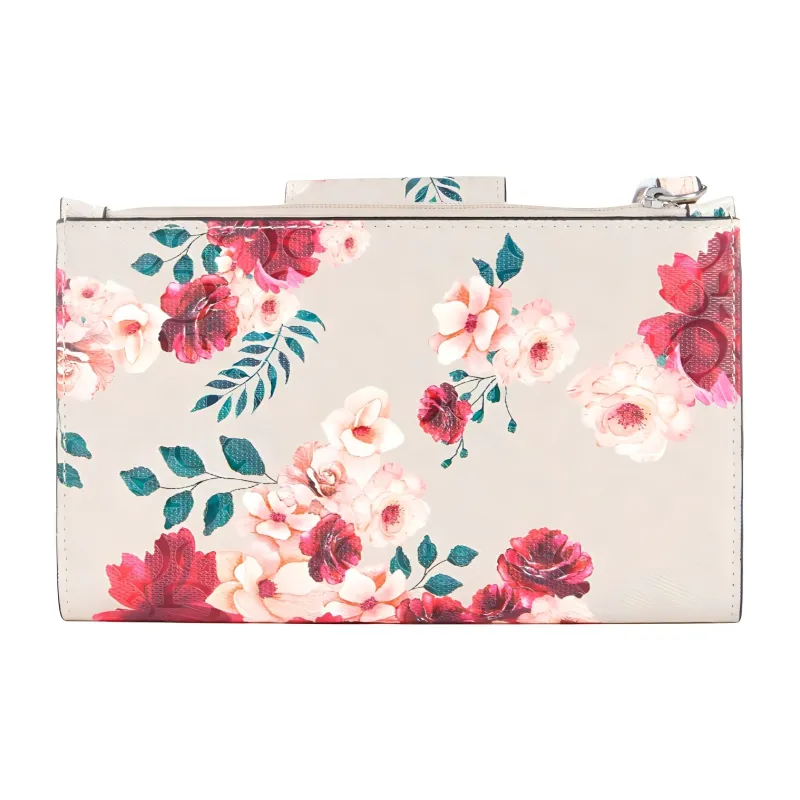GUESS Artificial Leather Cell Phone Pouch Storage Bag Women's Beige & Multicolor-1