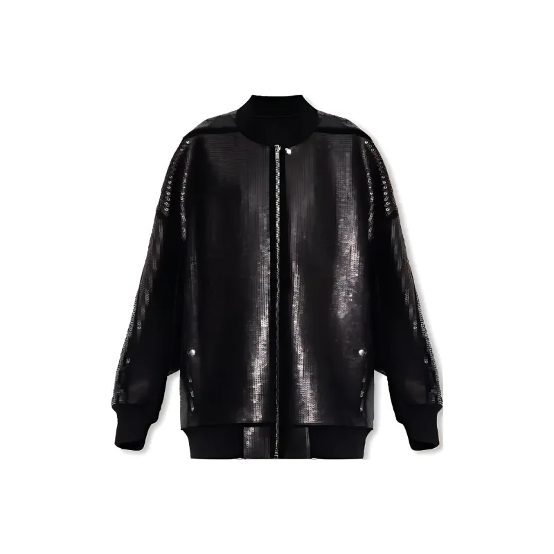RICK OWENS Sequin Embellished Zip Up Coat-0