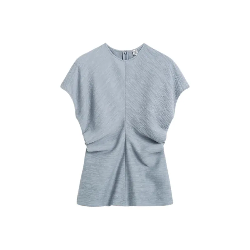 TOTEME SS25 Shirt Women's Sea Breeze Blue-0