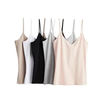 H&M Camisoles Women's 5 Pack Pink+Light Gray+Black+White+Light Beige