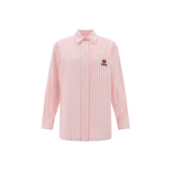 KENZO Logo Embroidered Striped Shirt