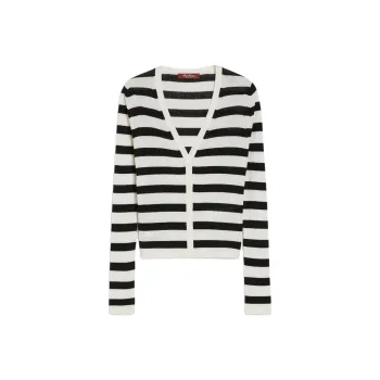 MaxMara Trieste V Neck Striped Cardigan
