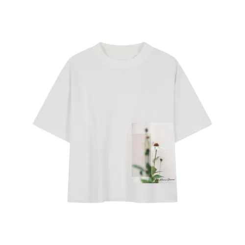 CALVIN KLEIN Drop Shoulder Sleeve T Shirt Women's Moon White