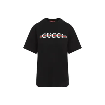 GUCCI Logo Printed Crewneck T Shirt