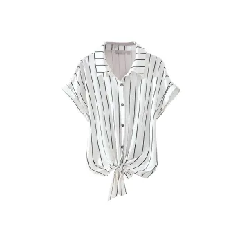 Cypress House Shirt Women's White Base With Black Stripes
