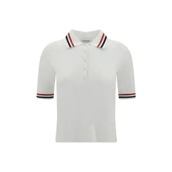 THOM BROWNE Rwb Striped Jersey Polo Shirt