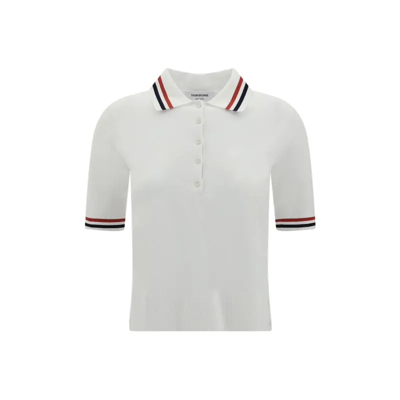 THOM BROWNE Rwb Striped Jersey Polo Shirt-0