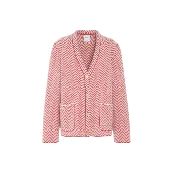 Barrie Chevron-knit V-neck Cardigan