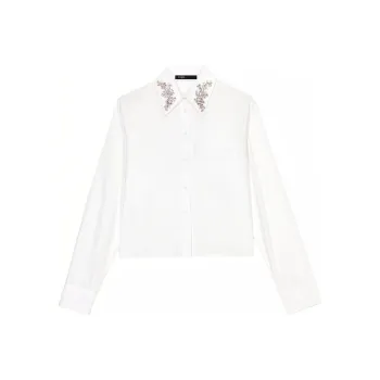Maje Crystal-embellished Cotton Shirt