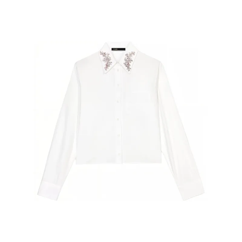 Maje Crystal-embellished Cotton Shirt-0