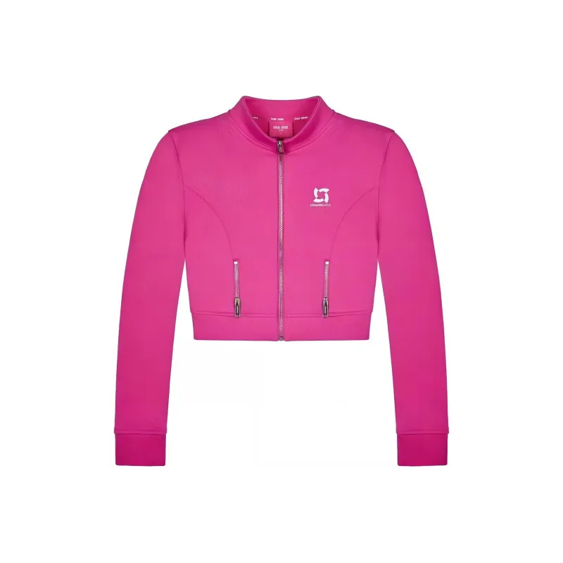 TEAM WANG Design Logo print Cropped Track Jacket-0