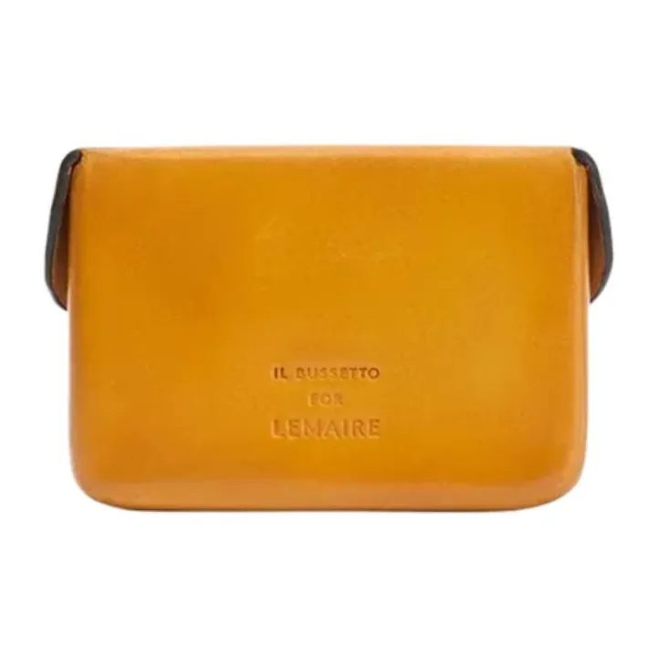 Lemaire Cow Leather Card Holder Unisex Orange Yellow-1