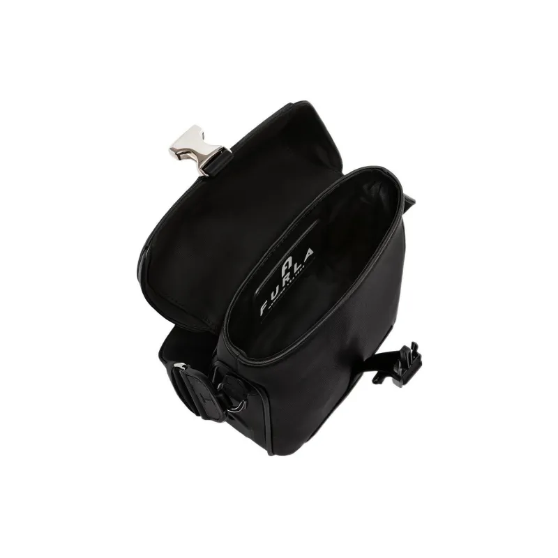 Furla Man Cosmo Calfskin Camera Bag Shoulder Bag Crossbody Bag Mini Men's Black-3