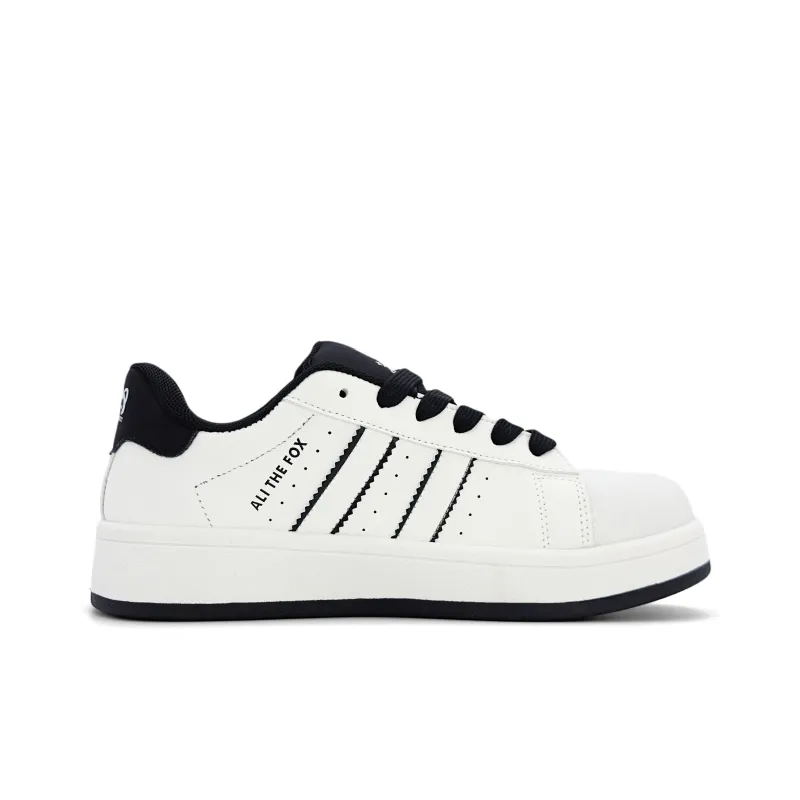 ALI THE FOX Skateboard Shoes Women's Low Top White Black/Pure White-10