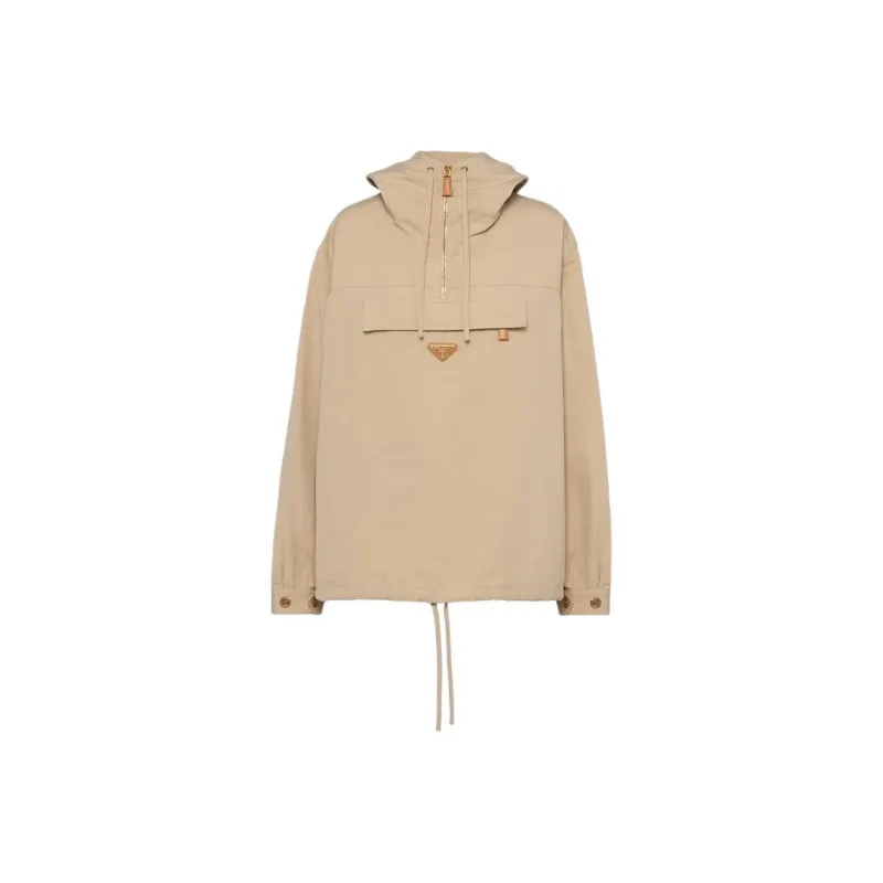 PRADA Triangle logo Cotton Windbreaker-0