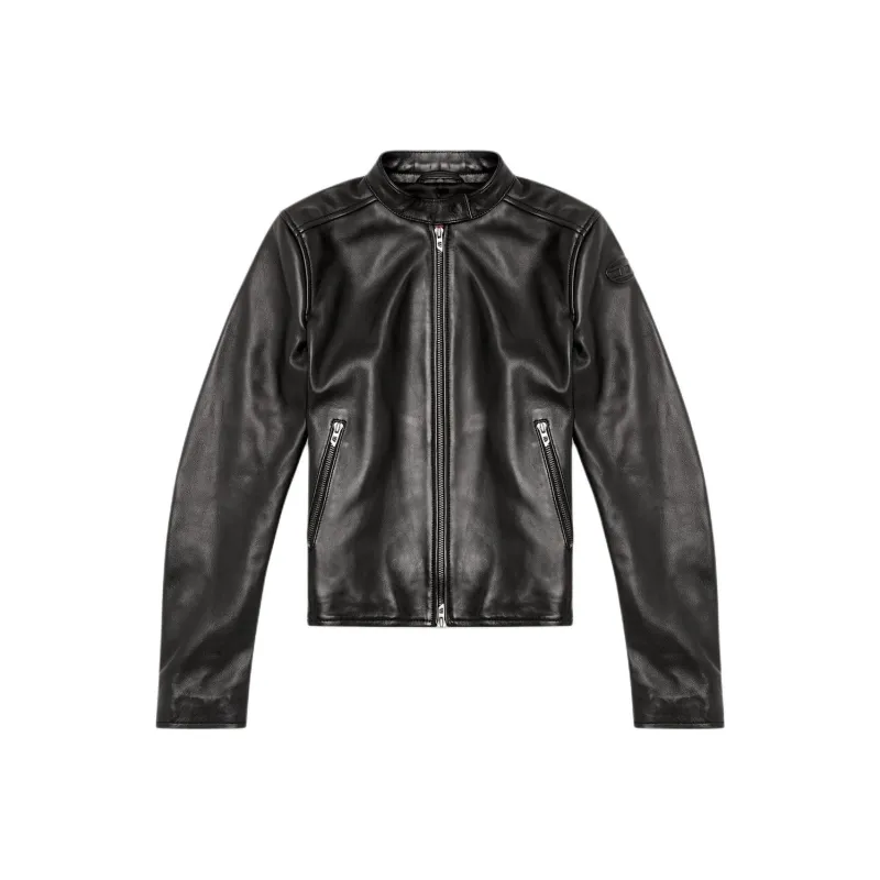 DIESEL L Ayla Zipped Leather Biker Jacket-0