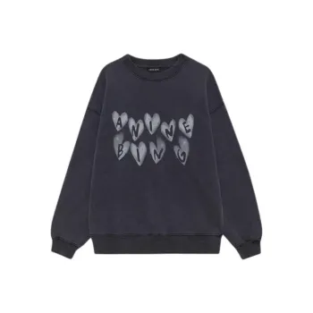 Anine Bing Spencer Hearts Crewneck Sweatshirt
