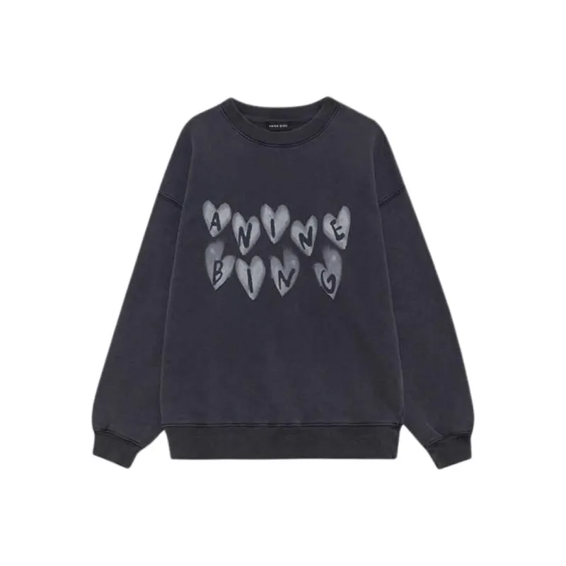 Anine Bing Spencer Hearts Sweatshirt-0