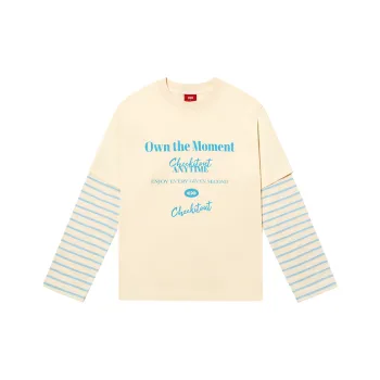 Checkitout Sweatshirt Unisex Misty Cream White/Light Blue