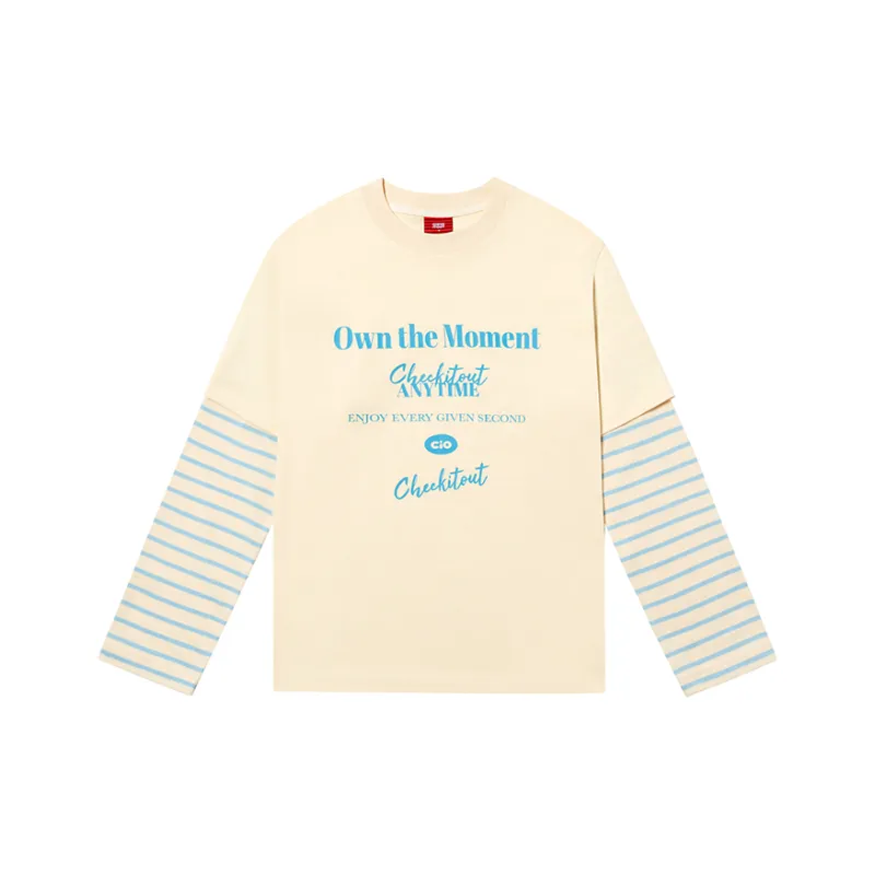 Checkitout Sweatshirt Unisex Misty-Cream White/Light Blue-0