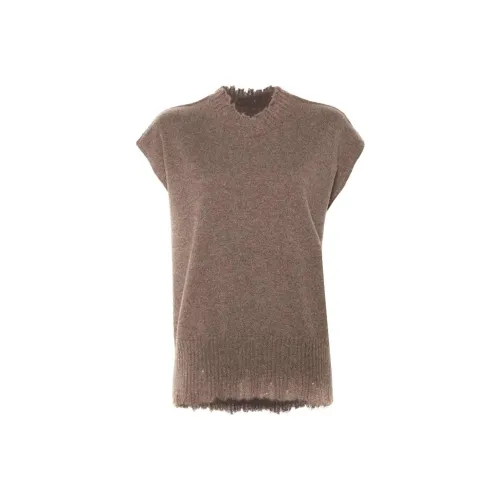 UMA WANG Frayed Knitted Sleeveless Top