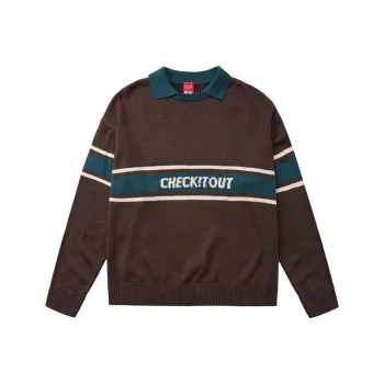 Checkitout Sweatshirt Unisex Choco Sailor Brown/Blue/Ecru