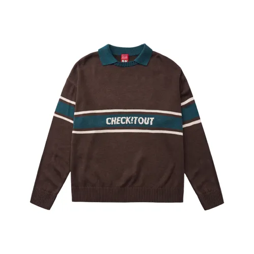 Checkitout Sweatshirt Unisex Choco Sailor Brown/Blue/Ecru