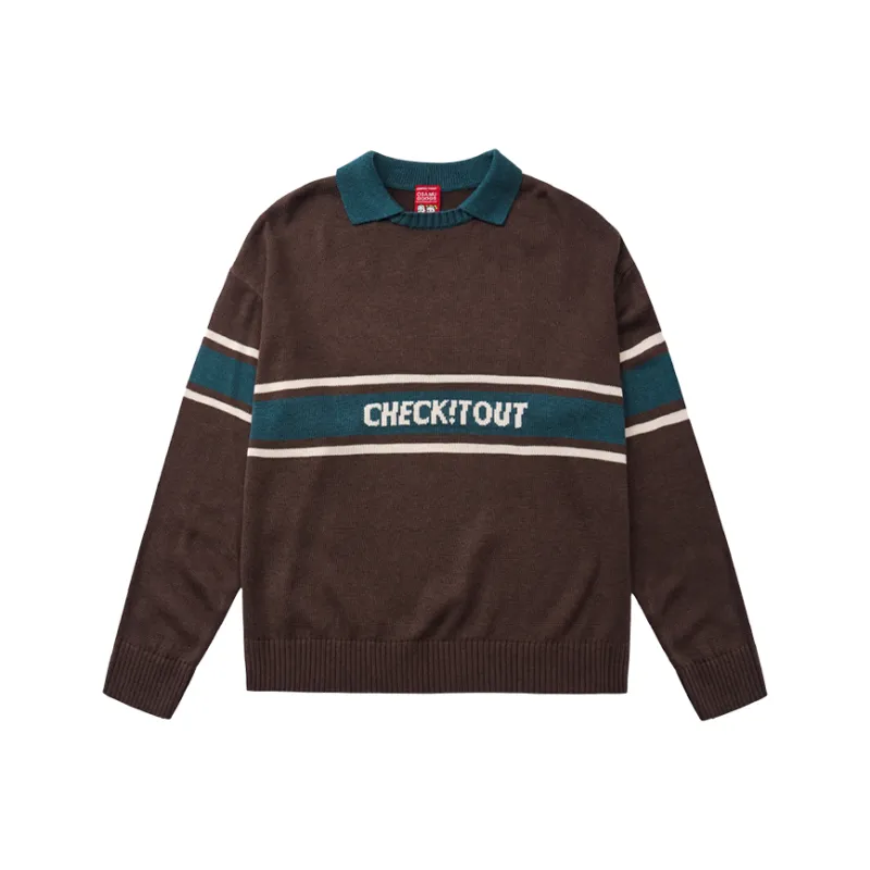 Checkitout Sweatshirt Unisex Choco Sailor-Brown/Blue/Ecru-0