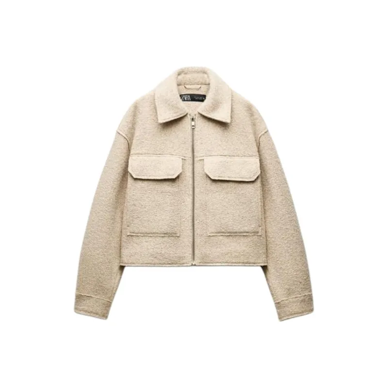 ZARA Jackets Coats Women's Beige-0