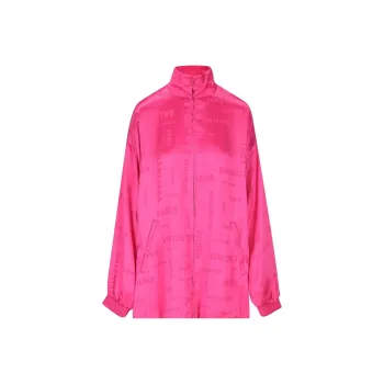 Balenciaga Allover Logo Zipped Sweatshirt