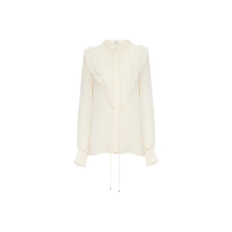 Chloé Ruffle Detailed Long Sleeved Blouse-0