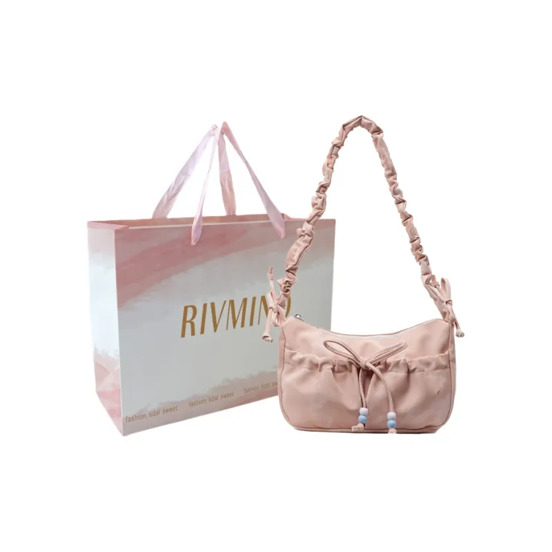 RIVMIND PU Shoulder Bag Regular Women's Ecru/Pink/Yellow/Silver/Black-8