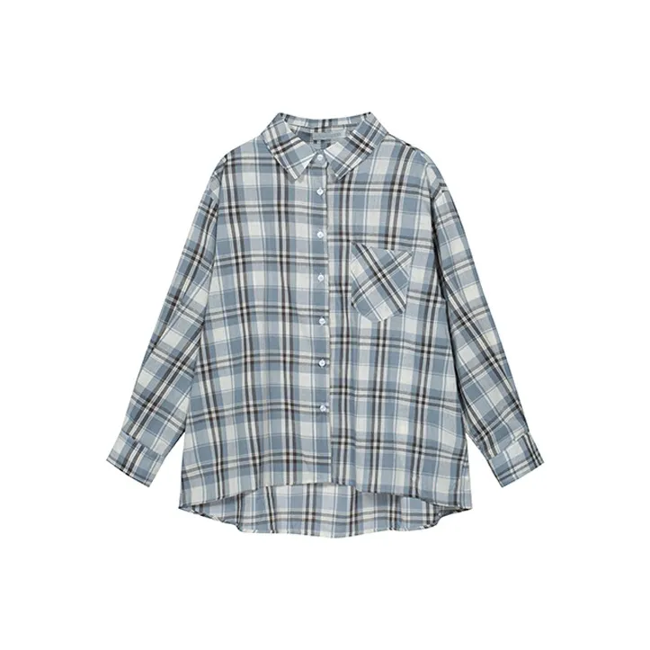 ETSE Shirt Women's Blue Checkered-0