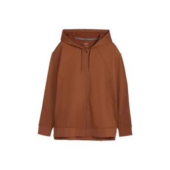 PUMA WOMEN'S CLOUDSPUN FULL-ZIP TRAINING HOODIE Sweatshirt Women's Brown