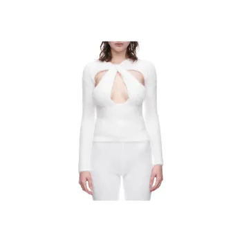 COPERNI Twisted Cut Out Knit Top 'White'