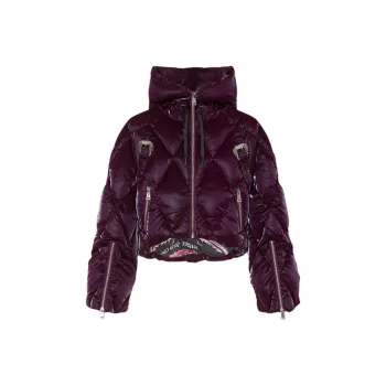 VERSACE JEANS COUTURE SS24 Down Jacket Women's Purple