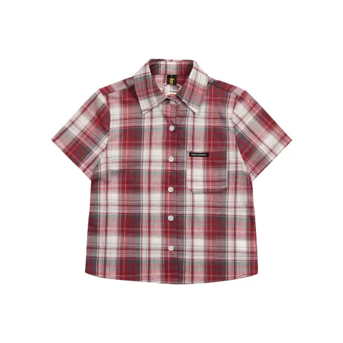 Vine Color Shirt Women's Red Plaid